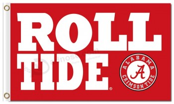 Customized high quality NCAA Alabama Crimson Tide 3'x5' polyester flags roll tide pink for sports team flags