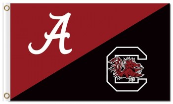 Ncaa alabama深红色潮3'x5'聚酯旗帜房子分为运动队旗帜