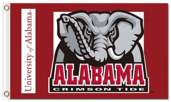 Großhandels kundengebundene hochwertige Ncaa Alabama hochrote Gezeiten 3'x5 Polyester kennzeichnet Universität von Alabama für Sportteamflaggen