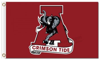 оптовые подгонянные высокого качества ncaa alabama crimton tide 3'x5 'полиэфирные флаги большие для флагов спортивной команды 