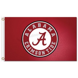 Wholesale customized top quality NCAA Alabama Crimson Tide 3'x5' polyester flags round logo for sports team flags