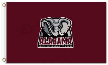 En gros personnalisé haut de gamme ncaa alabama crimson marée 3'x5 'polyester drapeaux logo pour les drapeaux de l'équipe sportive