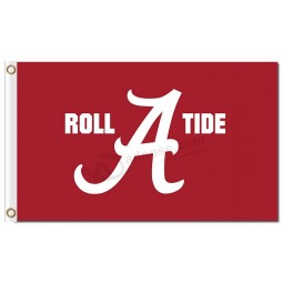 Großhandels kundengebundene Qualität Ncaa Alabama hochrote Gezeiten 3'x5 Polyester kennzeichnet Rollgezeiten für Sportteamfahnen und -flaggen