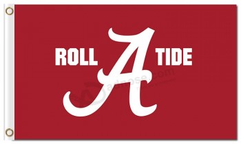 Groothandel aangepaste topkwaliteit ncaa alabama crimson tij 3'x5 'polyester vlaggen roll tij voor sportteam banners en vlaggen