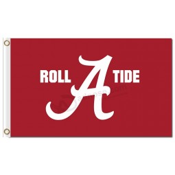 Wholesale customized top quality NCAA Alabama Crimson Tide 3'x5' polyester flags with high quality