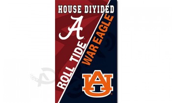 Großhandels kundengebundene erstklassige ncaa Alabama hochrote Gezeiten 3'x5 Polyester färbt das Haus, das für Sportteamfahnen und -fahnen geteilt wird