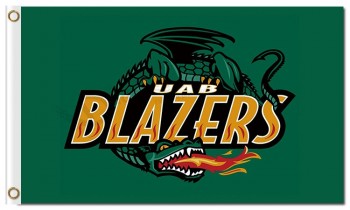 Wholesale customized top quality NCAA Alabama Birmingham Blazers 3'x5' polyester flags UAB blazers for sports team banners and flags