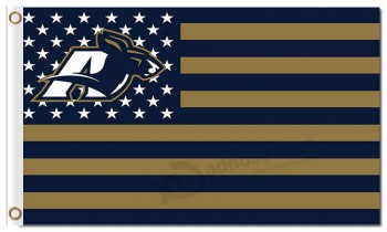 Venta al por mayor personalizada de alta calidad ncaa akron cremalleras 3'x5 'banderas de poliéster estrellas y rayas para los equipos deportivos banderas y banderas