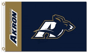 Groothandel aangepaste topkwaliteit ncaa akron ritsen 3'x5 'polyester vlaggen woordmerk voor sportteam banners en vlaggen