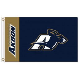 Wholesale customized top quality NCAA Akron Zips 3'x5' polyester flags wordmark for sports team banners and flags