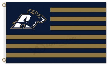批发定制顶级质量ncaa akron拉链3'x5'聚酯标志条纹体育旗帜和横幅 