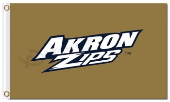 Wholesale customized top quality NCAA Akron Zips 3'x5' polyester flags team name for sports flags and banners with your logo