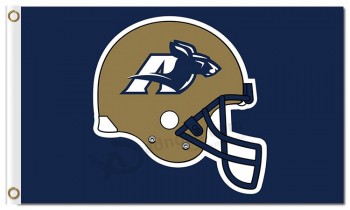 批发定制顶级质量ncaa akron拉链3'x5'聚酯旗帜头盔体育旗帜和横幅 