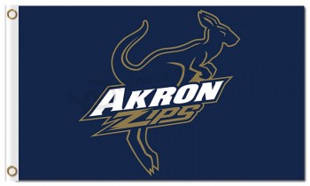 批发定制顶级质量ncaa akron拉链3'x5'聚酯标志运动旗帜和横幅 