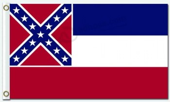 批发定制州，领土和城市旗帜？密西西比3'x5'涤纶旗帜