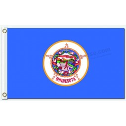 批发定制州，领土和城市旗帜？明尼苏达州3'x5'聚酯旗帜