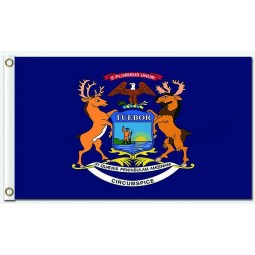 Großhandelsgewohnheitszustand, Gebiet und Stadt kennzeichnet Michigan 3'x5 Polyesterflaggen