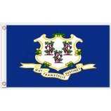 état de gros personnalisé, drapeaux de territoire et de la ville connecticut drapeaux en polyester 3'x5 '