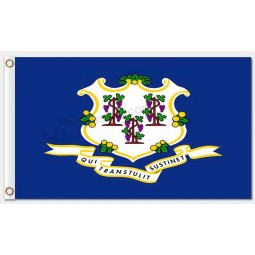 Banderas de estado, territorio y ciudad personalizadas al por mayor banderas de poliéster de 3'x5 'de Connecticut