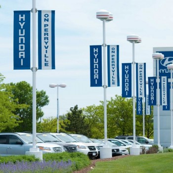 Customized High Quality Vertical Street Lamp Pole Banners For Advertising Event