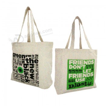 Tote bag personalizzata in tela di cotone, borsa di cotone promozionale, riciclo di sacchi di cotone organico all'ingrosso