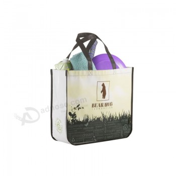 Bolso de mano laminado promocional reutilizable y plegable personalizado