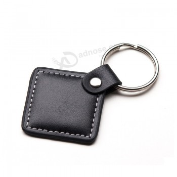  Promotion personnUnelisé porte-clés en cuir noir porte-clés en cuir