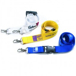 High Quality Custom Double Layer Company Logo Printing Satin  Lanyard