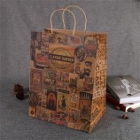 재활용 가능한 고급 스타일 인쇄 자신의 로고 디자인과 선물 맞춤형 쇼핑 종이 가방 