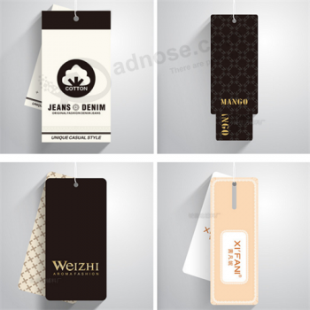 カスタム中国黒リサイクル衣類紙文字列とハングタグ