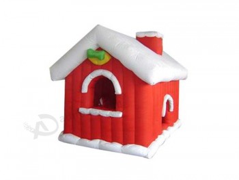 Red and white christmas advertising inflatable house/inflatable christmas advertisment
