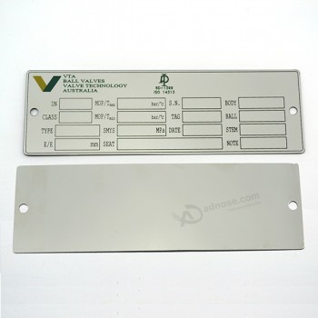 Wholesale custom labels Free samples offering metal data plates with high quality