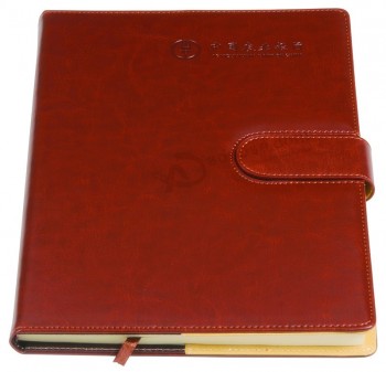 Professionele op maat gemaakte dagboek hardcover pu lederen notebook afdrukken