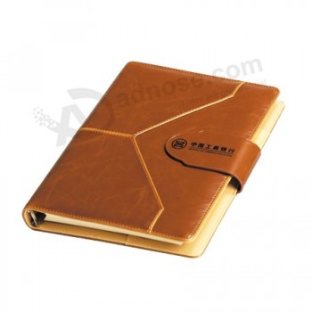 Oem design custom hardcover pu leather notebook with lock