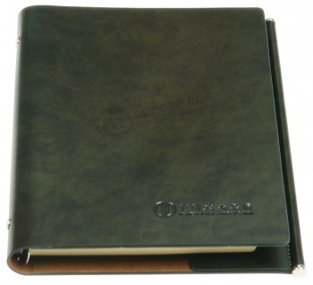 Cuaderno de cuero de hoja suelta de diseño de tapa dura