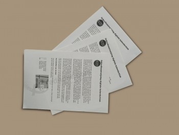 Manual de instruções do produto de papel de arte/Impressão de folhetos