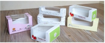 Caja de papel saludable caja de pastel personalizado con ventana