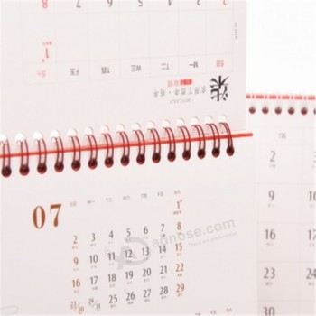 Stampa del calendario del pianificatore di tabella del calendario a spirale su ordinazione