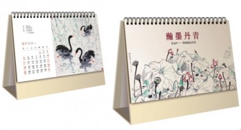 Kunstpapier-Glanzlaminierung kundengebundener Schreibtischkalender