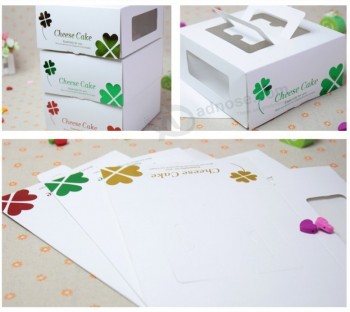 Caja de empaquetado personalizada de la torta de papel con la ventana