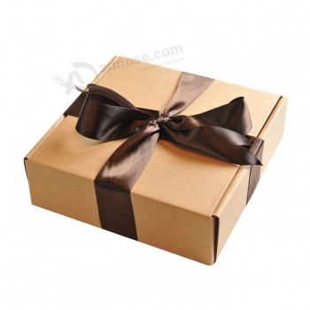 Caja de regalo de papel cartón personalizado con cinta de seda