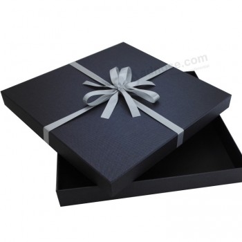Caja de regalo de papel personalizado de alta calidad con cinta de seda