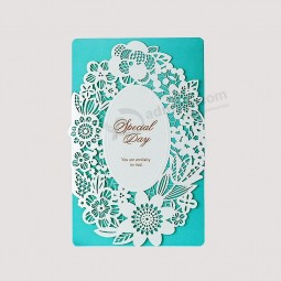 Tarjeta de invitación de boda hueco de papel de diseño personalizado