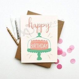 Fábrica de impresión de tarjetas de cumpleaños de papel de regalo personalizado de lujo