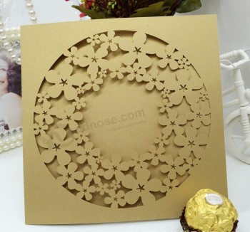 Fancy Offset Printing Paper Greeting Card Hollowed-out Card 