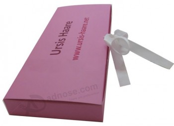 Professional customized Folding Paper Hair Extension Box with Ribbon (YY-H005)
