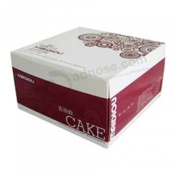 оптовое подгонянное верхнее качество 4с печатание плоское погруженное коробку торта (уу-к005)