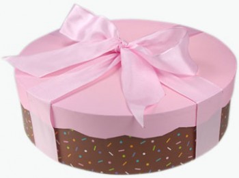 Wholesale Customized 2014 High Quality Pink&Brown Colour Cake Box (YY-K006)