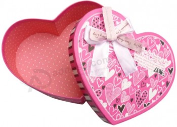 경직 된 심장 모양의 종이 선물 상자에 대 한 도매 사용자 지정 로고 (Yy--비0077)