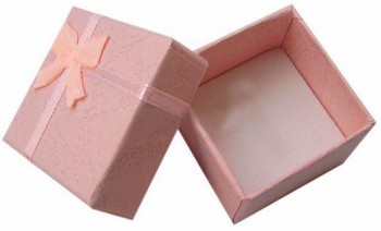 卸売ピンクの色の素敵なリングペーパージュエリーボックス (Yy-B0053) あなたのロゴと一緒に